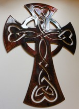 Celtic Ornamental Cross - Metal Wall Art - Copper 22&quot; - $61.73