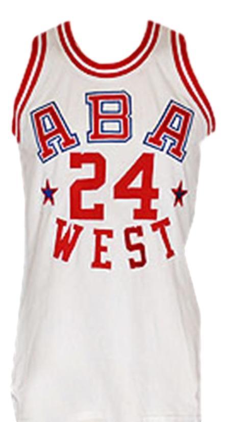 Ron boone aba west all star basketball jersey white   1