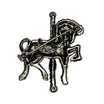 Vintage Danecraft Carousel Horse Brooch Pin Silvertone Rhinestone Sparkle Signed image 5