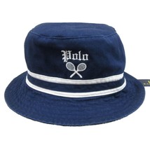Polo Ralph Lauren Reversible Bucket Hat Tennis Racquet Adult Size S/M NEW - $49.45