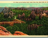 Scene on Needles Road Black Hills South Dakota SD UNP Linen Postcard H11 - $2.77