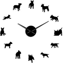 Bull Terrier Dog Pet Giant Frameless DIY Wall Clock Home Room Decor - $22.99+