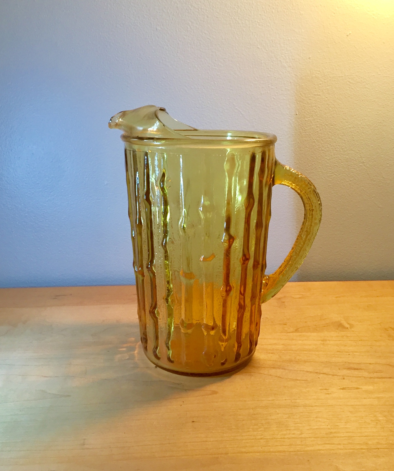 Vintage Lipton Sun Tea Pitcher Handle Yellow Southern Drinking ~ 9.5”