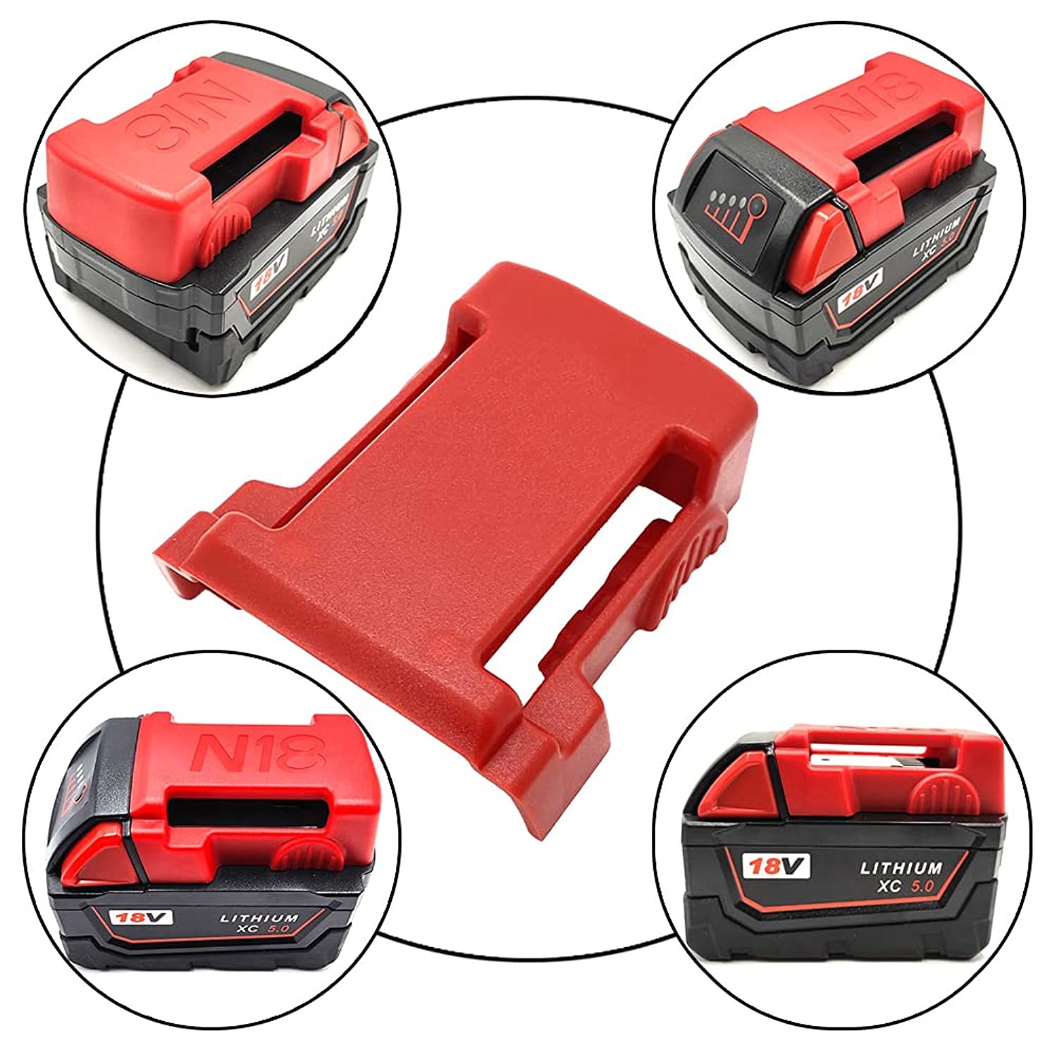 5Packs Stealth Battery Mounts Hanger Holder For Milwaukee M18 18V Tool