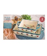 Over &amp; Back Highland Floral Stoneware Baking Dish Set 2Pc Dishwasher Safe - $39.99
