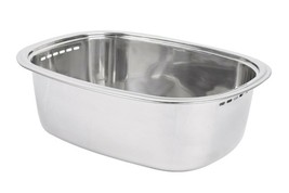 Characin Stainless Steel Dishpan Basin Dish Washing Bowl Tub (Rounded Rectangle)
