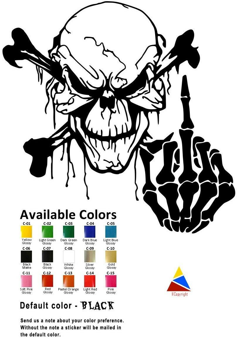 Skeleton Middle Finger Vinyl Decal Sticker And Similar Items 2825