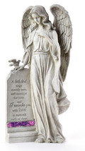 Memorial Standing Angel 16" High Garden or Home Decor Poly Stone with Sentiment