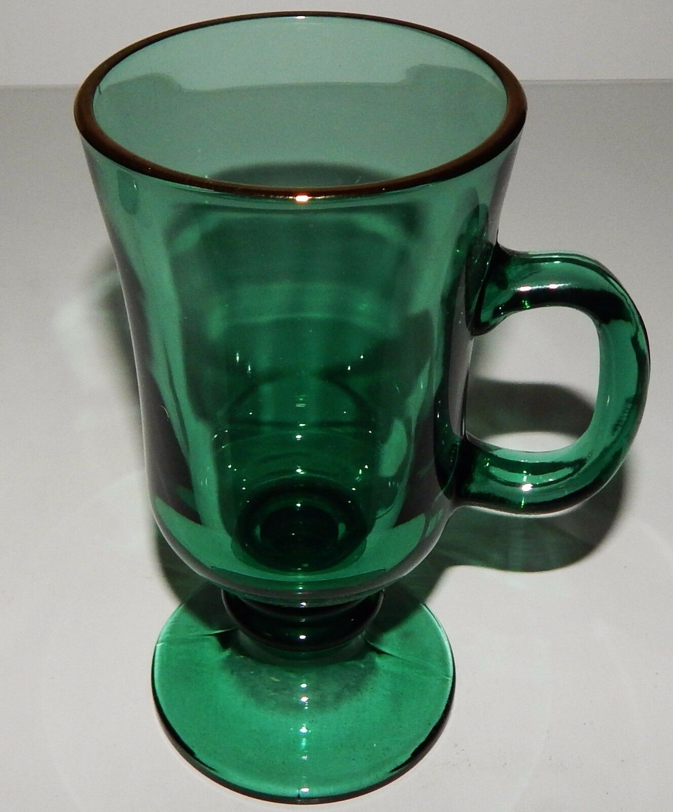 Libbey Green Glass Irish Coffee Mug 