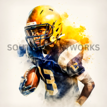 Sports edition, watercolor painting, football player, kids room art #2 o... - $1.99