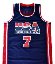 Shawn Kemp Team USA New Men Custom Basketball Jersey Navy Blue Any Size image 1