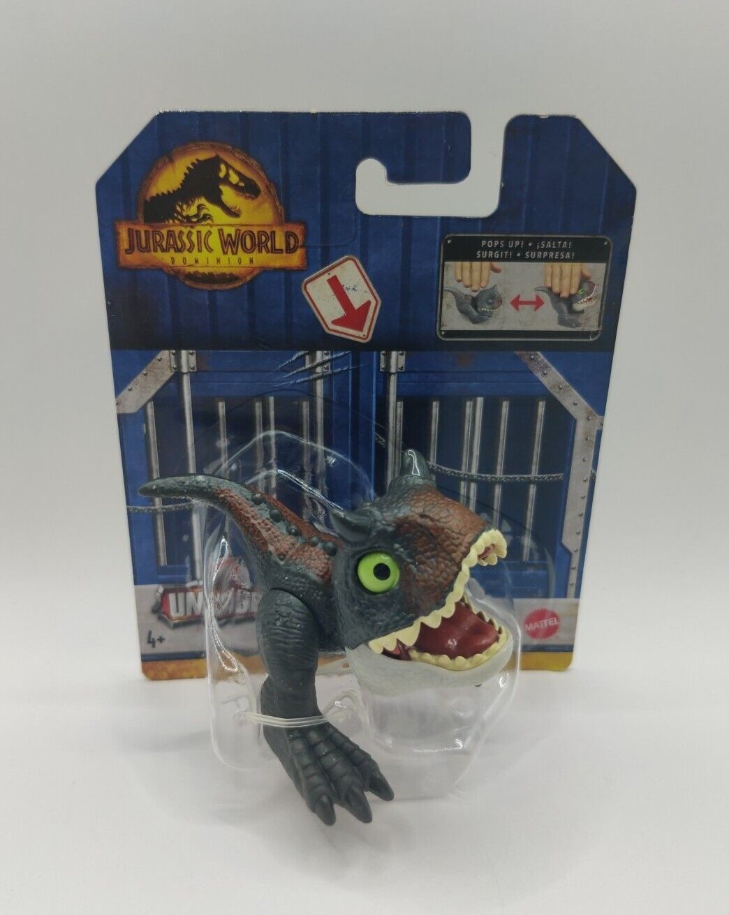 Jurassic World Dominion Carnotaurus Uncaged Wild Pop Ups Collectible Toy Action Figures