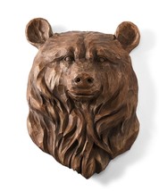 Bear Head Wall Plaque Brown Resin 13.8" High Wall Weathered Wild Animal Textured