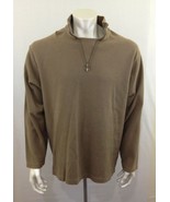 Roots Canada Men&#39;s Size XL Brown Long Sleeve Quarter Zip Cotton Pullover... - $11.08