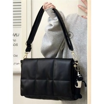 ```Large-capacity Down Bag Fashionable Texture Crossbody Bag Black``````... - $28.00