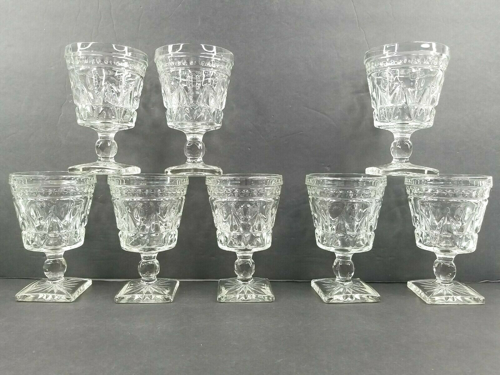 3pc - Short Stem Ruby Red and Clear Cordial Drinking Glasses