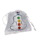Satin Jewellery Pouch Bag  7 Seven Chakra Gift Bag Lotus Chakra Drawstri... - $4.60