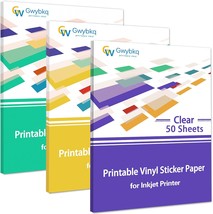 WeLiu Printable Transparent Sticker Paper, Premium Clear Sticker Paper 8.5  x 11 (25 Sheets) - Clear Full Sheet Labels for Inkjet Printers