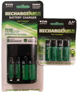 CVS Rechargeable Batteries &amp; Battery Charger - 2AA &amp; AAA NiMH 1.2V With ... - $29.58