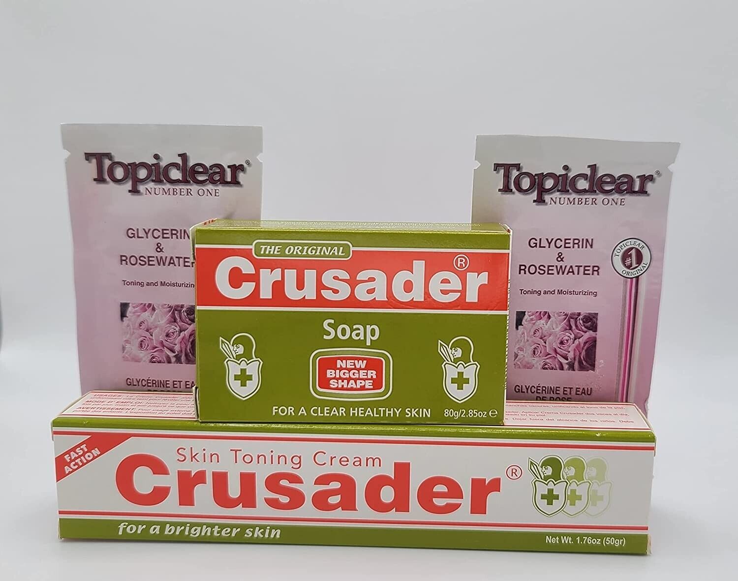Crusader Soap and Skin Toning Cream Tube+2 Sachets Topiclear Glycerin
