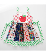 NEW Boutique Back to School Apple Girls Sleeveless Panel Twirl Dress - $6.39+