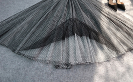 Black Polka Dot Tulle Skirt Double Layered Tulle Maxi Skirt by Dressromantic image 7