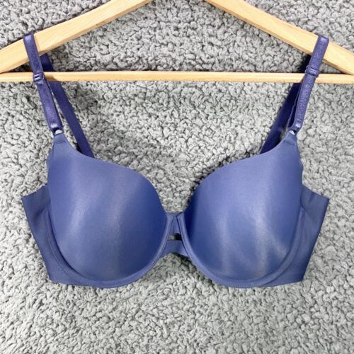 Warners No Side Effects Tshirt Push Up Bra Smoothing Padded Underwire 34D  01356