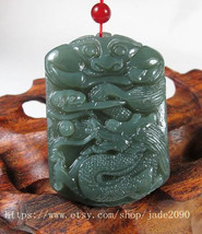 Free Shipping -  Dragon Hand carved Real Green jadeite jade Carved Drago... - $25.99