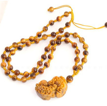 Free Shipping - good luck 100% Natural Yellow Tiger eye stone carved Pi Yao Amul - $29.99