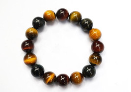 Free shipping - good luck Natural Colorful tiger eye stone charm beaded Bracelet - $25.99