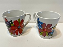 Royal Norfolk Set of 2 Coffee Tea Cups Mugs Floral Bright Colors 12 Oz. - $14.58
