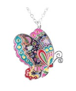 Colorful Butterfly Pendant Necklace - $22.99