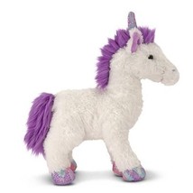 Melissa & Doug Misty Unicorn Plush Toy Stuffed Animal White Body Purple Mane NWT - $18.80