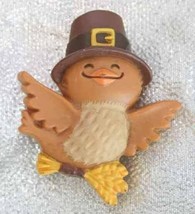 Hallmark Charming Thanksgiving Happy Bird Brooch 1980s vintage - $12.30