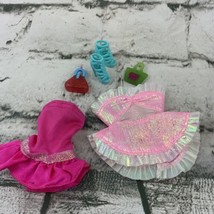Barbie Doll Clothing Lot Outfit Skimpy Pink Cocktail Dresses Purse Shoes... - $11.88