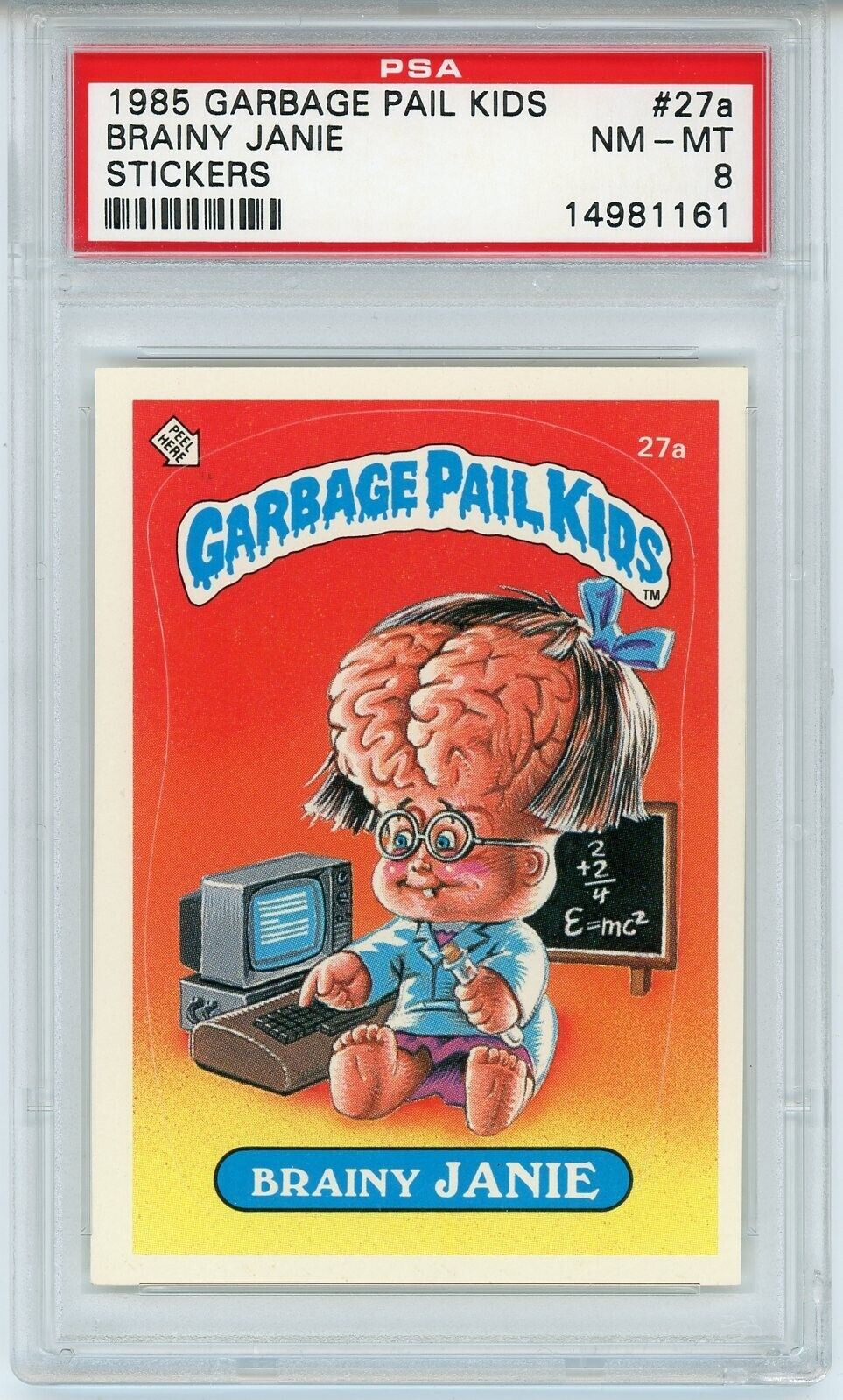 1985 Topps OS1 Garbage Pail Kids Series 1 BRAINY JANIE 27a Matte Card ...