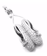 Rare! Authentic Louis Vuitton 18k White Gold Diamond Ballet Shoes Charm ... - $17,514.00