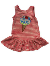 GIRLS 2T YOUNGLAND DRESS BEACH POOL COVER-UP CORAL WHITE ICE CREAM CONE ... - $4.75