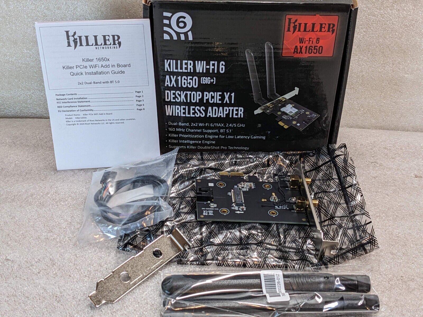 killer wi-fi 6 ax1650 (2x2) and bluetooth 5.0