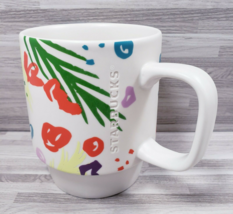 Starbucks 2016 Embossed Logo 12 oz. Stackable Coffee Mug Cup Floral Multicolor  - $15.27
