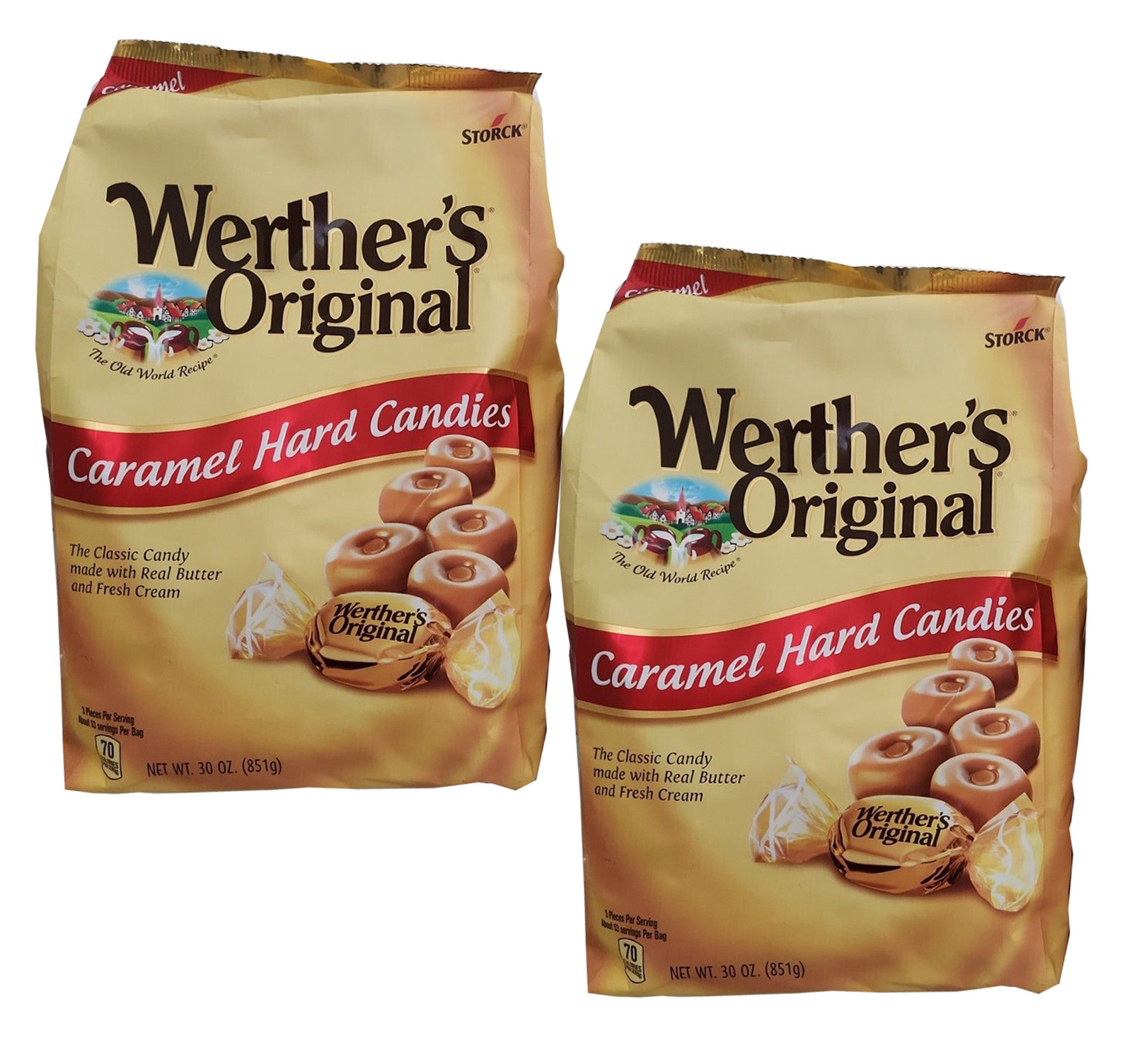 Primary image for 2 Packs  Werther's Original CARAMEL HARD CANDIES 30oz each Bulk Candy