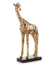 Golden Giraffe Statue 19" High Regal Stature Gold Elegant Resin Safari African