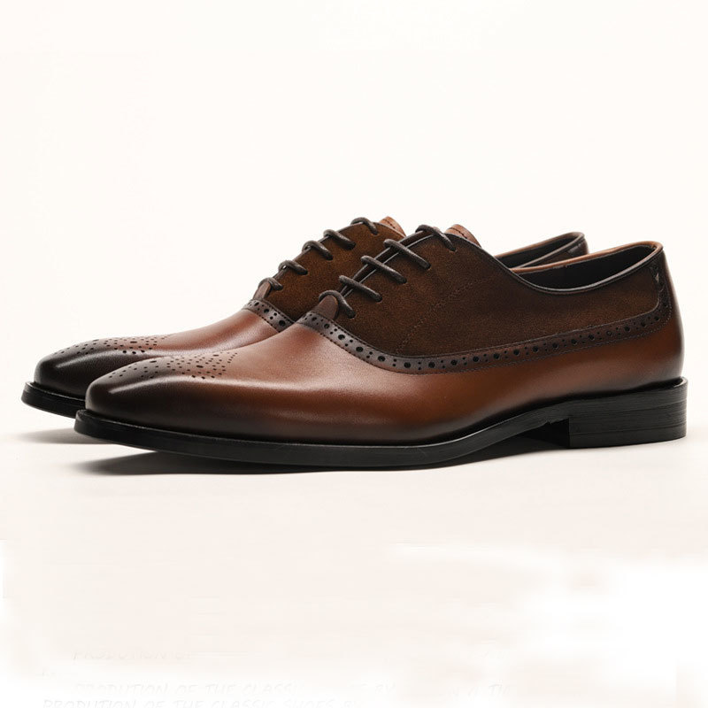 Brown Burnished Brogues Toe Customized Premium Leather Oxford Formal 