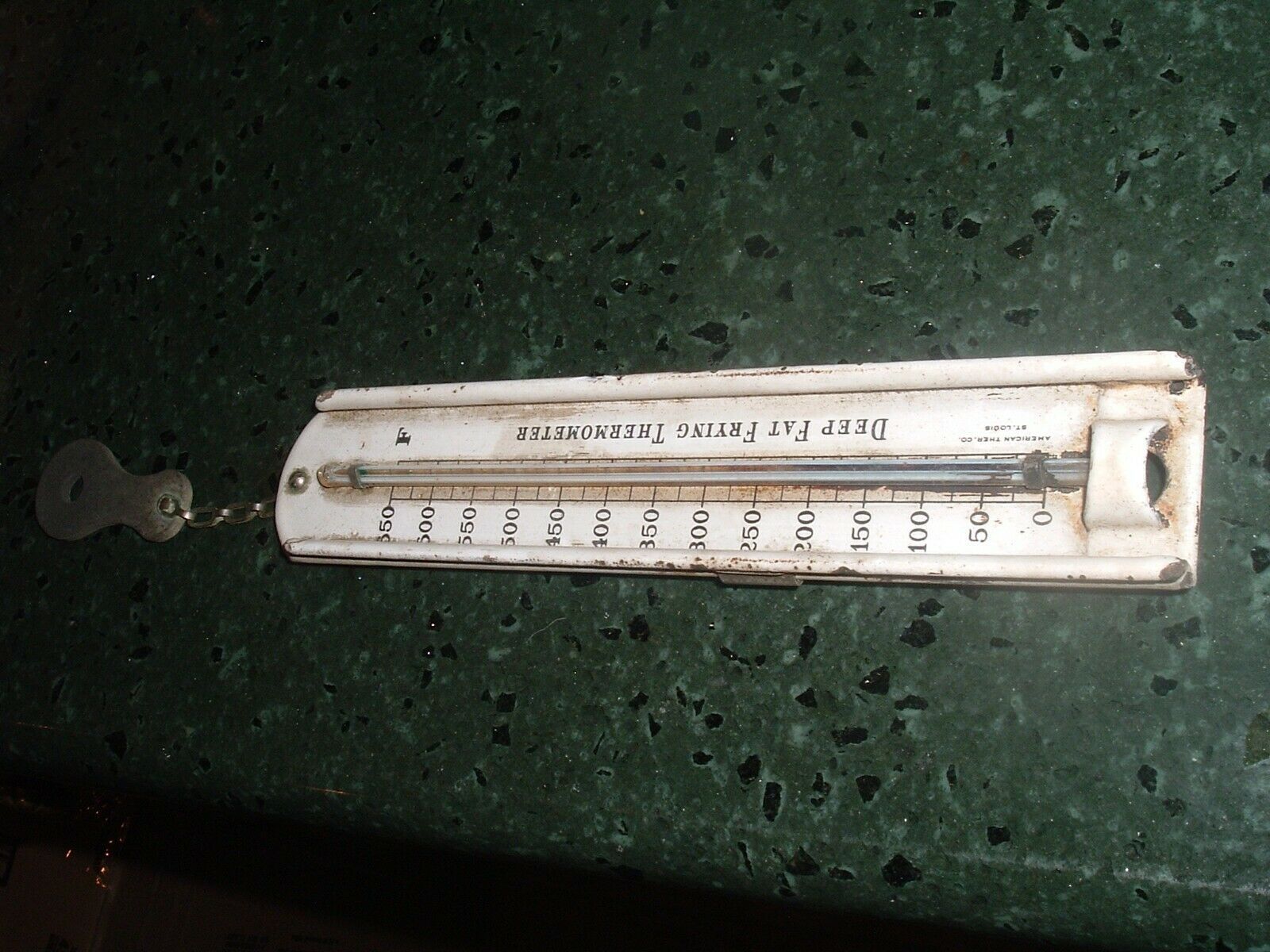 Antique Enameled Enamelware Deep Fat Frying American Thermometer Co St