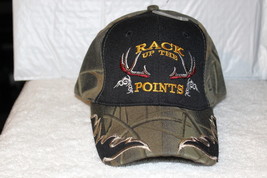 Deer Horns Rack Up The Points Hunt Hunter Baseball Cap ( Camo & Black ) - $11.65