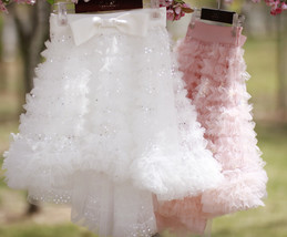 Women Girl White Short Tulle Skirt High Low Layered Princess Outfit Plus Size