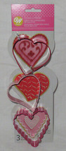 Wilton 3-piece Cookie Cutter Set Cutters Metal VALENTINE Valentine's Day Hearts - $15.85