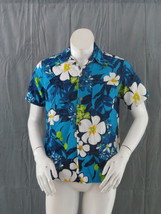 Vintage Hawaiian Shirt - Multi-Floral Pattern Barkcloth - Men&#39;s Medium - $95.00