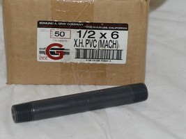 Edmund A Gray 775040210 Gray XH PVC 1/2 by 6 Inches Nipple Box of 50 - $55.99