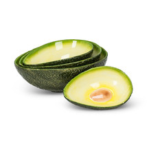 Avocado Shaped  Serving Bowls Small Nesting Set of 4 Ceramic Green Charcuterie